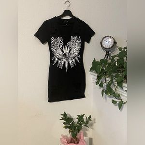 Urban Ripped T-Shirt Dress “Don’t Kill My Vibe”